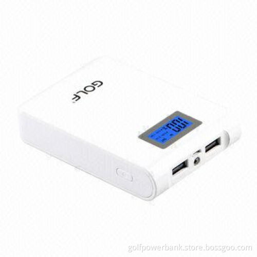 8,000mAh LCD display power bank battery with dual USB port and LED flashlight